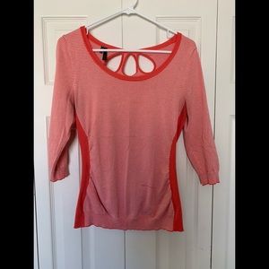 Orange Stripped Fitted Sweater